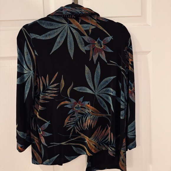 Softwear Mark Singer Pants Set Womens Size M Black Slinky Floral Slinky Liquid‎ - Picture 1 of 10